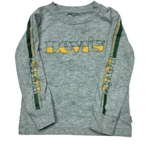 Levi’s Toddler Gray Long Sleeve Yellow & Green Lettering | Size 2T